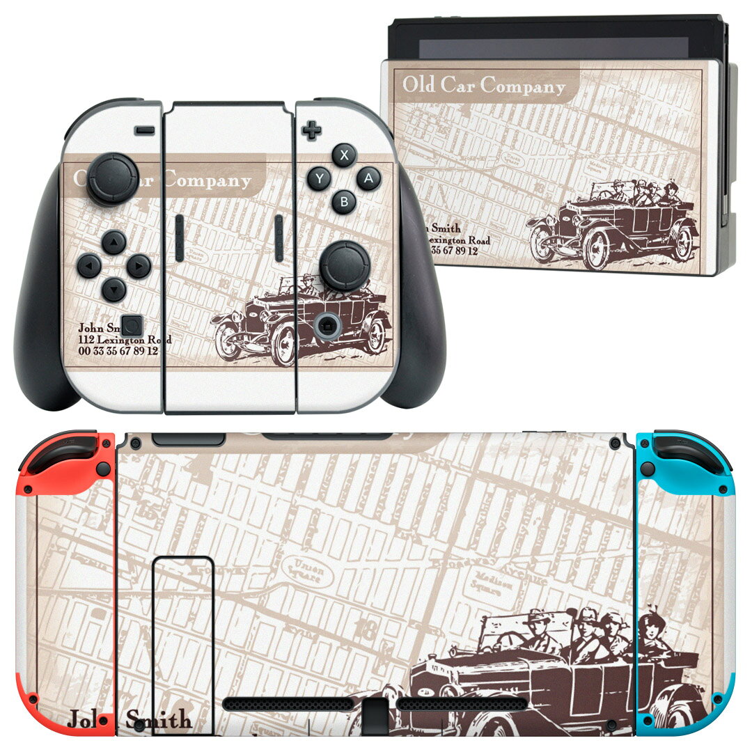 製品名 Nintendo Switch 本体裏面＆ドック正面＆ジョイコン専用 デザインスキンシール セット内容 Nintendo Switch 本体＆ドック＆ジョイコン用スキンシール（各1枚） ニンテンドースイッチ専用です。携帯機のSwitch LiteやProコンには対応していません。 商品特徴 再剥離性シートを素材に採用し、細かな位置調整がしやすく貼り直しが容易です。専用の業務プリンターを使い、商品画像と遜色のない美しい印刷仕上がり。 注意事項 画像はサンプルですので、ご覧の環境によっては多少色味に違いを感じる場合がございます。 イメージと違った、モニターと色味が異なるという理由での交換や返金はご対応出来かねます。スキンシールのみの販売で、ニンテンドースイッチ本体などは付属しません。シワができた場合、ドライヤーなどで軽く温め、外側に向けてシワを伸ばすように貼ってください。初回貼付時の位置調整や貼り直しは可能ですが、しっかりと押し付けて接着させた後の再剥離、再利用は保証しておりません。また接着部に油分や汚れが付着しますと角の部分は剥がれやすくなりますので、貼付時はあまり触れないようにご注意ください。無地のセミグロスシートにデザインをプリントした商品で、デコなどの加工はございません。 凹凸や光沢があるように見えたり布地や金属を素材にしたように見える商品もありますが、デザインの図版によるものです。印刷時に微妙な画像のズレが生じる場合がございます。ご注文後に1点1点制作する受注生産品の為、不良品以外のご返品や交換は固くお断りします。当店における繰り返しの実機テストでは問題ありませんでしたが、経過年数や使用環境により、シールを剥がす際に本体の塗装が一部剥がれる可能性があります。恐れ入りますが、万が一そのような状況になった場合でも当店ではゲーム機本体の保証は出来かねますので、予めご理解の上お求めください。 商品発送 完全受注生産のハンドメイド商品となりますので、既製品と比べて発送までお時間を頂いています。 基本的に決済確認後2?3営業日、最大で10営業日での発送となります。繁忙期や休業日明けの場合はさらに時間がかかる場合があります。 その際には別途メールにてご連絡致します。メール便の場合、発送日から到着までに2?4日ほどかかる場合が多く、紛失などの保障もご対応できかねます。あらかじめご了承下さい。