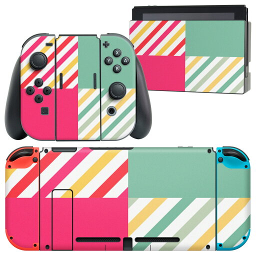 igsticker Nintendo Switch 用 デザインスキンシール 任天堂 ニンテンドー スイッチ 専用 本体ドック Joy-Con Joycon ジョイコン 専用 ゲーム機 カバー アクセサリー フィルム ステッカー 007057 模様 ストライプ igsticker Nintendo Switch 用 デザインスキンシール 任天堂 ニンテンドー スイッチ 専用 本体ドック Joy-Con Joycon ジョイコン 専用 ゲーム機 カバー アクセサリー フィルム ステッカー 007057 模様 ストライプ