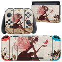 igsticker Nintendo Switch 用 デザインスキンシール 任天堂 ニンテンドー スイッチ 専用 本体ドック Joy-Con Joycon ジョイコン 専用 ゲーム機 カバー アクセサリー フィルム ステッカー 007095 人物 蝶(2)