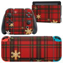 igsticker Nintendo Switch 用 デザインスキンシール 任天堂 ニンテンドー スイッチ 専用 本体ドック Joy-Con Joycon ジョイコン 専用 ゲーム機 カバー アクセサリー フィルム ステッカー 007096 チェック 模様(2)