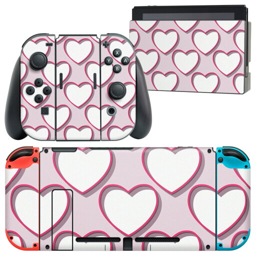 igsticker Nintendo Switch 用 デザインスキンシール 任天堂 ニンテンドー スイッチ 専用 本体ドック Joy-Con Joycon ジョイコン 専用 ゲーム機 カバー アクセサリー フィルム ステッカー 007125 ハート 模様 igsticker Nintendo Switch 用 デザインスキンシール 任天堂 ニンテンドー スイッチ 専用 本体ドック Joy-Con Joycon ジョイコン 専用 ゲーム機 カバー アクセサリー フィルム ステッカー 007125 ハート 模様