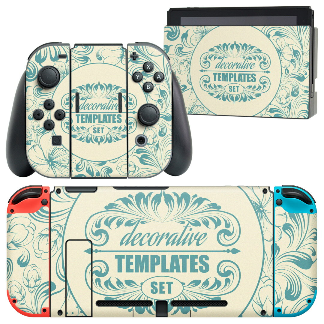 igsticker Nintendo Switch 用 デザインスキンシール 任天堂 ニンテンドー スイッチ 専用 本体ドック Joy-Con Joycon ジョイコン 専用 ゲーム機 カバー アクセサリー フィルム ステッカー 007179 花