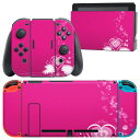igsticker Nintendo Switch 用 デザインスキンシール 任天堂 ニンテンドー スイッチ 専用 本体ドック Joy-Con Joycon ジョイコン 専用 ゲーム機 カバー アクセサリー フィルム ステッカー 007215 ハート ピンク
