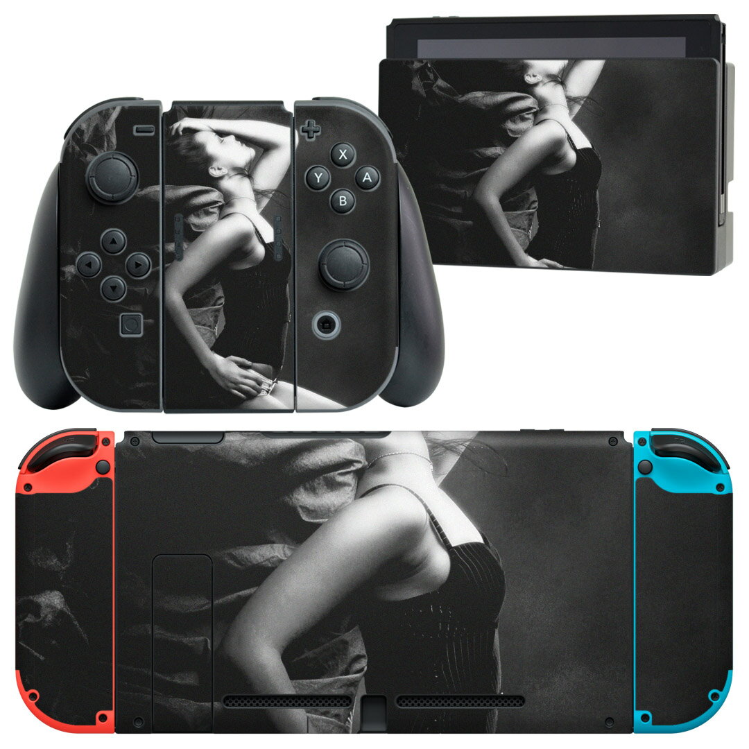 igsticker Nintendo Switch 用 デザインスキンシール 任天堂 ニンテンドー スイッチ 専用 本体ドック Joy-Con Joycon ジョイコン 専用 ゲーム機 カバー アクセサリー フィルム ステッカー 007267 写真 人物