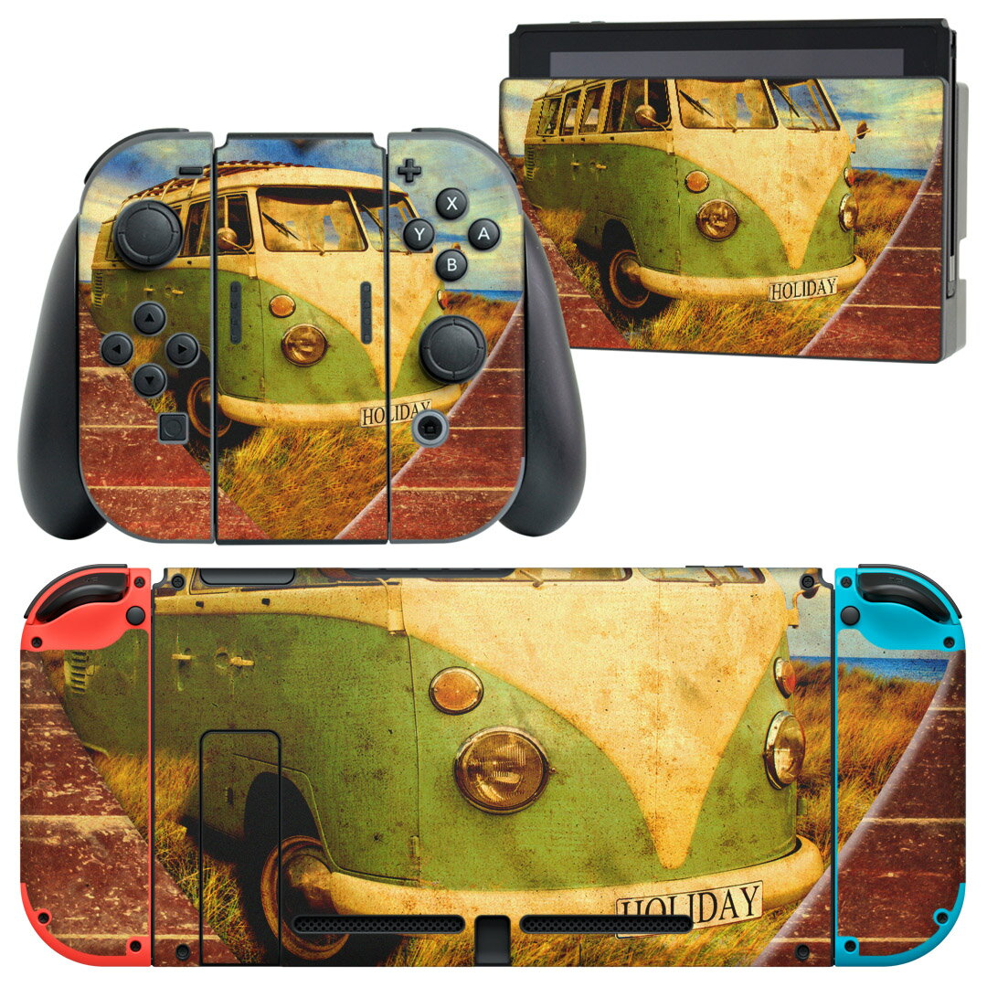 製品名 Nintendo Switch 本体裏面＆ドック正面＆ジョイコン専用 デザインスキンシール セット内容 Nintendo Switch 本体＆ドック＆ジョイコン用スキンシール（各1枚） ニンテンドースイッチ専用です。携帯機のSwitch LiteやProコンには対応していません。 商品特徴 再剥離性シートを素材に採用し、細かな位置調整がしやすく貼り直しが容易です。専用の業務プリンターを使い、商品画像と遜色のない美しい印刷仕上がり。 注意事項 画像はサンプルですので、ご覧の環境によっては多少色味に違いを感じる場合がございます。 イメージと違った、モニターと色味が異なるという理由での交換や返金はご対応出来かねます。スキンシールのみの販売で、ニンテンドースイッチ本体などは付属しません。シワができた場合、ドライヤーなどで軽く温め、外側に向けてシワを伸ばすように貼ってください。初回貼付時の位置調整や貼り直しは可能ですが、しっかりと押し付けて接着させた後の再剥離、再利用は保証しておりません。また接着部に油分や汚れが付着しますと角の部分は剥がれやすくなりますので、貼付時はあまり触れないようにご注意ください。無地のセミグロスシートにデザインをプリントした商品で、デコなどの加工はございません。 凹凸や光沢があるように見えたり布地や金属を素材にしたように見える商品もありますが、デザインの図版によるものです。印刷時に微妙な画像のズレが生じる場合がございます。ご注文後に1点1点制作する受注生産品の為、不良品以外のご返品や交換は固くお断りします。当店における繰り返しの実機テストでは問題ありませんでしたが、経過年数や使用環境により、シールを剥がす際に本体の塗装が一部剥がれる可能性があります。恐れ入りますが、万が一そのような状況になった場合でも当店ではゲーム機本体の保証は出来かねますので、予めご理解の上お求めください。 商品発送 完全受注生産のハンドメイド商品となりますので、既製品と比べて発送までお時間を頂いています。 基本的に決済確認後2?3営業日、最大で10営業日での発送となります。繁忙期や休業日明けの場合はさらに時間がかかる場合があります。 その際には別途メールにてご連絡致します。メール便の場合、発送日から到着までに2?4日ほどかかる場合が多く、紛失などの保障もご対応できかねます。あらかじめご了承下さい。