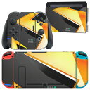 igsticker Nintendo Switch 用 デザインスキンシール 任天堂 ニンテンドー スイッチ 専用 本体ドック Joy-Con Joycon ジョイコン 専用 ゲーム機 カバー アクセサリー フィルム ステッカー 007324 雷 黄色 イエロー ブラック(2)