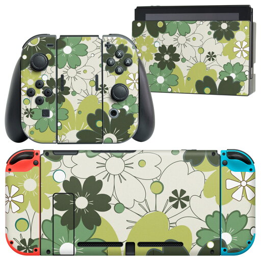 igsticker Nintendo Switch 用 デザインスキンシール 任天堂 ニンテンドー スイッチ 専用 本体ドック Joy-Con Joycon ジョイコン 専用 ゲーム機 カバー アクセサリー フィルム ステッカー 007557 花 模様 緑 グリーン igsticker Nintendo Switch 用 デザインスキンシール 任天堂 ニンテンドー スイッチ 専用 本体ドック Joy-Con Joycon ジョイコン 専用 ゲーム機 カバー アクセサリー フィルム ステッカー 007557 花 模様 緑 グリーン