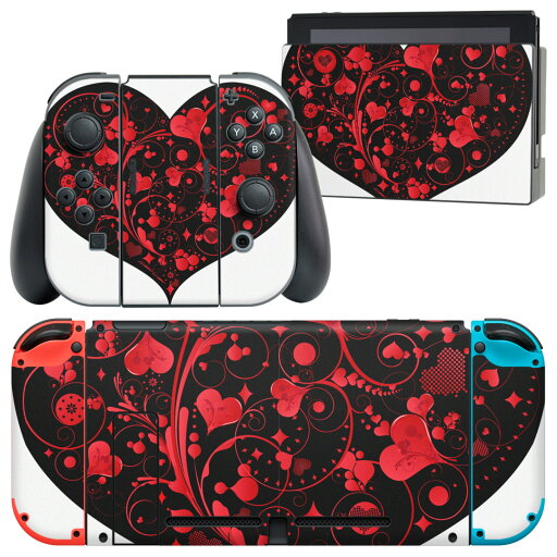 igsticker Nintendo Switch 用 デザインスキンシール 任天堂 ニンテンドー スイッチ 専用 本体ドック Joy-Con Joycon ジョイコン 専用 ゲーム機 カバー アクセサリー フィルム ステッカー 007589 ハート 赤 レッド 黒 ブラック igsticker Nintendo Switch 用 デザインスキンシール 任天堂 ニンテンドー スイッチ 専用 本体ドック Joy-Con Joycon ジョイコン 専用 ゲーム機 カバー アクセサリー フィルム ステッカー 007589 ハート 赤 レッド 黒 ブラック