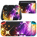 igsticker Nintendo Switch 用 デザインスキンシール 任天堂 ニンテンドー スイッチ 専用 本体ドック Joy-Con Joycon ジョイコン 専用 ゲーム機 カバー アクセサリー フィルム ステッカー 007657 チェック　きらきら　黄色　紫