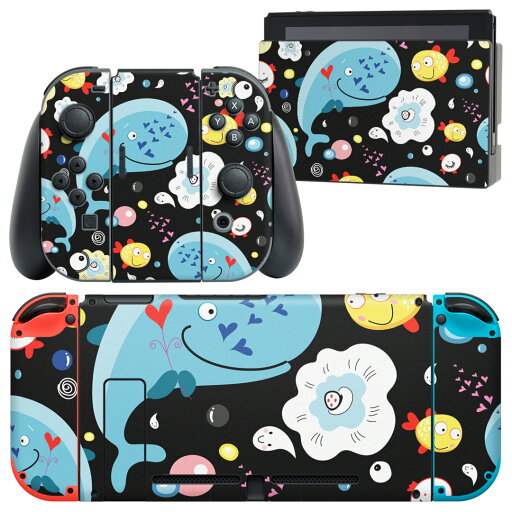 igsticker Nintendo Switch 用 デザインスキンシール 任天堂 ニンテンドー スイッチ 専用 本体ドック Joy-Con Joycon ジョイコン 専用 ゲーム機 カバー アクセサリー フィルム ステッカー 007714 くじら 海 魚 キャラクター 模様 igsticker Nintendo Switch 用 デザインスキンシール 任天堂 ニンテンドー スイッチ 専用 本体ドック Joy-Con Joycon ジョイコン 専用 ゲーム機 カバー アクセサリー フィルム ステッカー 007714 くじら 海 魚 キャラクター 模様