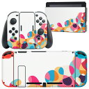 igsticker Nintendo Switch 用 デザインスキンシール 任天堂 ニンテンドー スイッチ 専用 本体ドック Joy-Con Joycon ジョイコン 専用 ゲーム機 カバー アクセサリー フィルム ステッカー 007933 カラフル　模様　ピンク