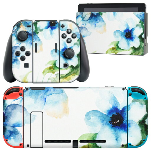 igsticker Nintendo Switch 用 デザインスキンシール 任天堂 ニンテンドー スイッチ 専用 本体ドック Joy-Con Joycon ジョイコン 専用 ゲーム機 カバー アクセサリー フィルム ステッカー 007959 花 青 ブルー 水彩 igsticker Nintendo Switch 用 デザインスキンシール 任天堂 ニンテンドー スイッチ 専用 本体ドック Joy-Con Joycon ジョイコン 専用 ゲーム機 カバー アクセサリー フィルム ステッカー 007959 花 青 ブルー 水彩