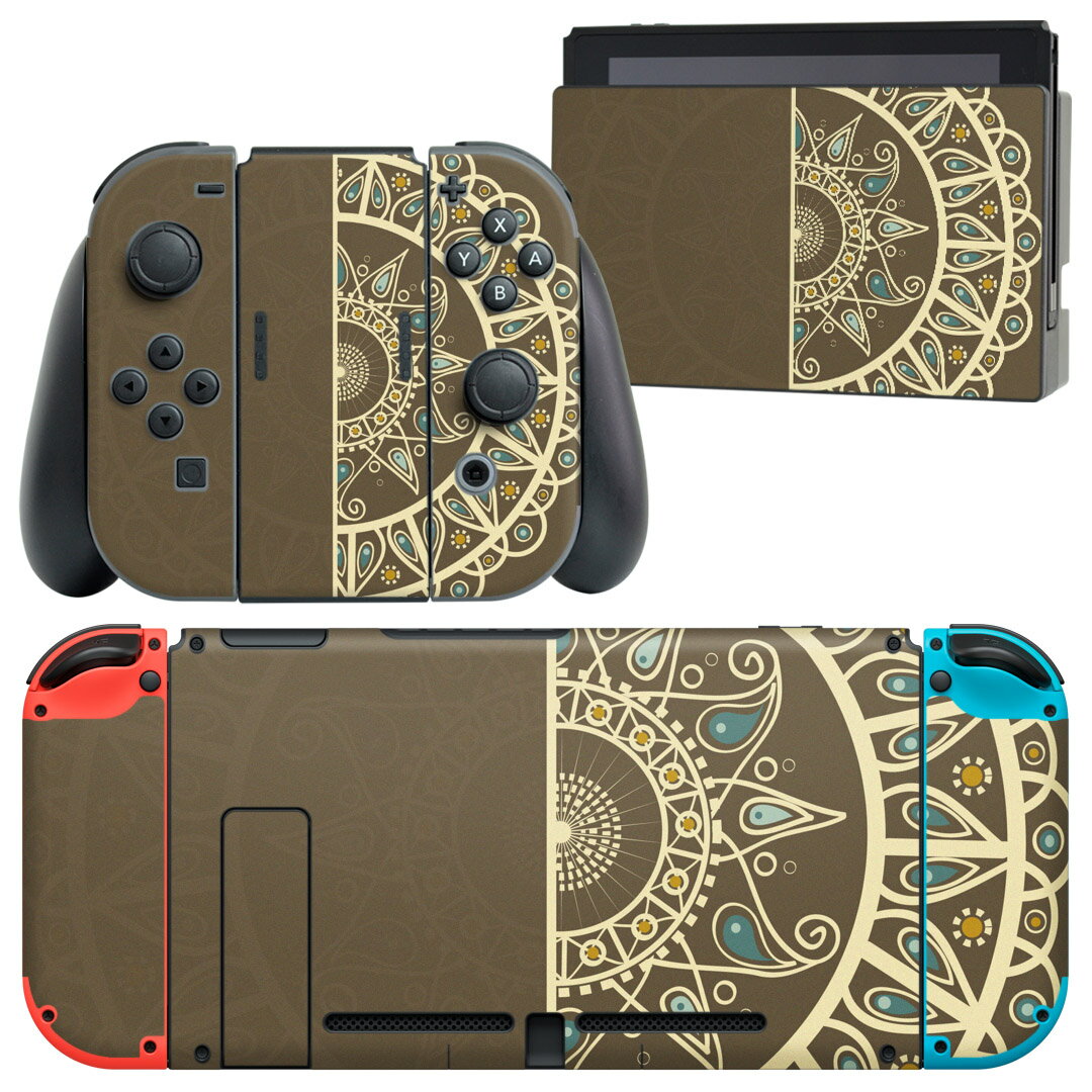 igsticker Nintendo Switch 用 デザインスキンシール 任天堂 ニンテンドー スイッチ 専用 本体ドック Joy-Con Joycon ジョイコン 専用 ゲーム機 カバー アクセサリー フィルム ステッカー 007969 レース　花　　模様