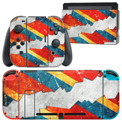 igsticker Nintendo Switch 用 デザインスキンシール 任天堂 ニンテンドー スイッチ 専用 本体ドック Joy-Con Joycon ジョイコン 専用 ゲーム機 カバー アクセサリー フィルム ステッカー 008006 カラフル レトロ 赤 レッド igsticker Nintendo Switch 用 デザインスキンシール 任天堂 ニンテンドー スイッチ 専用 本体ドック Joy-Con Joycon ジョイコン 専用 ゲーム機 カバー アクセサリー フィルム ステッカー 008006 カラフル レトロ 赤 レッド
