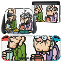 igsticker Nintendo Switch 用 デザインスキンシール 任天堂 ニンテンドー スイッチ 専用 本体ドック Joy-Con Joycon ジョイコン 専用 ゲーム機 カバー アクセサリー フィルム ステッカー 008012 イラスト 人物 お茶(2)