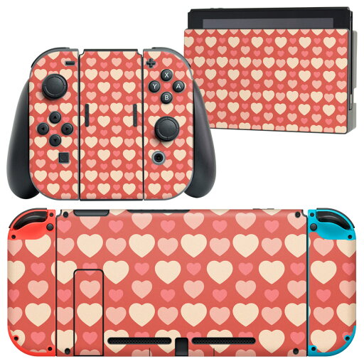 igsticker Nintendo Switch 用 デザインスキンシール 任天堂 ニンテンドー スイッチ 専用 本体ドック Joy-Con Joycon ジョイコン 専用 ゲーム機 カバー アクセサリー フィルム ステッカー 008058 赤 レッド ピンク ハート 模様 igsticker Nintendo Switch 用 デザインスキンシール 任天堂 ニンテンドー スイッチ 専用 本体ドック Joy-Con Joycon ジョイコン 専用 ゲーム機 カバー アクセサリー フィルム ステッカー 008058 赤 レッド ピンク ハート 模様