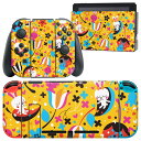 igsticker Nintendo Switch 用 デザインスキンシール 任天堂 ニンテンドー スイッチ 専用 本体ドック Joy-Con Joycon ジョイコン 専用 ゲーム機 カバー アクセサリー フィルム ステッカー 008076 アニマル 花 うさぎ 兎 キャラクター(2)