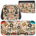 igsticker Nintendo Switch 用 デザインスキンシール 任天堂 ニンテンドー スイッチ 専用 本体ドック Joy-Con Joycon ジョイコン 専用 ゲーム機 カバー アクセサリー フィルム ステッカー 008419 音楽 イラスト 模様(2)
