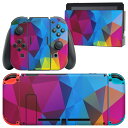 igsticker Nintendo Switch 用 デザインスキンシール 任天堂 ニンテンドー スイッチ 専用 本体ドック Joy-Con Joycon ジョイコン 専用 ゲーム機 カバー アクセサリー フィルム ステッカー 008429 カラフル　レインボー　模様