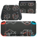 igsticker Nintendo Switch 用 デザインスキンシール 任天堂 ニンテンドー スイッチ 専用 本体ドック Joy-Con Joycon ジョイコン 専用 ゲーム機 カバー アクセサリー フィルム ステッカー 008434 黒 ブラック 白 レッド 赤 マーク(2)