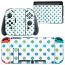 igsticker Nintendo Switch 用 デザインスキンシール 任天堂 ニンテンドー スイッチ 専用 本体ドック Joy-Con Joycon ジョイコン 専用 ゲーム機 カバー アクセサリー フィルム ステッカー 008526 青　ブルー　水玉　模様