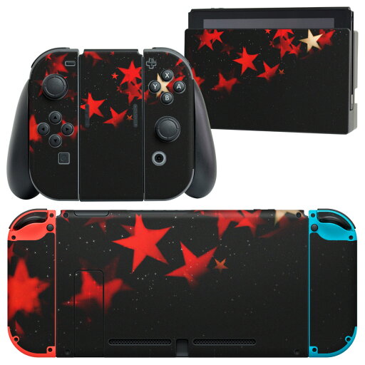igsticker Nintendo Switch 用 デザインスキンシール 任天堂 ニンテンドー スイッチ 専用 本体ドック Joy-Con Joycon ジョイコン 専用 ゲーム機 カバー アクセサリー フィルム ステッカー 008722 黒 ブラック レッド 赤 星 スター igsticker Nintendo Switch 用 デザインスキンシール 任天堂 ニンテンドー スイッチ 専用 本体ドック Joy-Con Joycon ジョイコン 専用 ゲーム機 カバー アクセサリー フィルム ステッカー 008722 黒 ブラック レッド 赤 星 スター