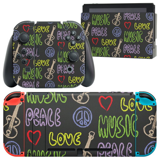 igsticker Nintendo Switch 用 デザインスキンシール 任天堂 ニンテンドー スイッチ 専用 本体ドック Joy-Con Joycon ジョイコン 専用 ゲーム機 カバー アクセサリー フィルム ステッカー 008725 音楽 ギター カラフル igsticker Nintendo Switch 用 デザインスキンシール 任天堂 ニンテンドー スイッチ 専用 本体ドック Joy-Con Joycon ジョイコン 専用 ゲーム機 カバー アクセサリー フィルム ステッカー 008725 音楽 ギター カラフル