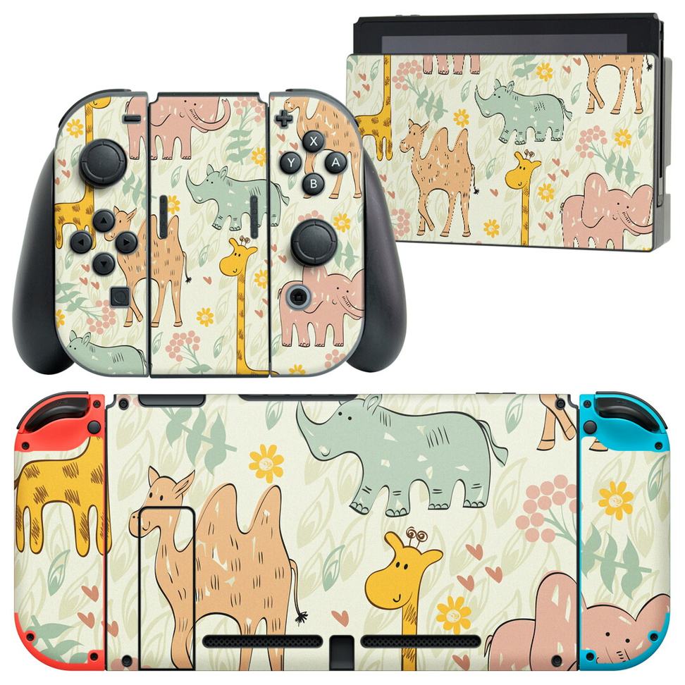 製品名 Nintendo Switch 本体裏面＆ドック正面＆ジョイコン専用 デザインスキンシール セット内容 Nintendo Switch 本体＆ドック＆ジョイコン用スキンシール（各1枚） ニンテンドースイッチ専用です。携帯機のSwitch LiteやProコンには対応していません。 商品特徴 再剥離性シートを素材に採用し、細かな位置調整がしやすく貼り直しが容易です。専用の業務プリンターを使い、商品画像と遜色のない美しい印刷仕上がり。 注意事項 画像はサンプルですので、ご覧の環境によっては多少色味に違いを感じる場合がございます。 イメージと違った、モニターと色味が異なるという理由での交換や返金はご対応出来かねます。スキンシールのみの販売で、ニンテンドースイッチ本体などは付属しません。シワができた場合、ドライヤーなどで軽く温め、外側に向けてシワを伸ばすように貼ってください。初回貼付時の位置調整や貼り直しは可能ですが、しっかりと押し付けて接着させた後の再剥離、再利用は保証しておりません。また接着部に油分や汚れが付着しますと角の部分は剥がれやすくなりますので、貼付時はあまり触れないようにご注意ください。無地のセミグロスシートにデザインをプリントした商品で、デコなどの加工はございません。 凹凸や光沢があるように見えたり布地や金属を素材にしたように見える商品もありますが、デザインの図版によるものです。印刷時に微妙な画像のズレが生じる場合がございます。ご注文後に1点1点制作する受注生産品の為、不良品以外のご返品や交換は固くお断りします。当店における繰り返しの実機テストでは問題ありませんでしたが、経過年数や使用環境により、シールを剥がす際に本体の塗装が一部剥がれる可能性があります。恐れ入りますが、万が一そのような状況になった場合でも当店ではゲーム機本体の保証は出来かねますので、予めご理解の上お求めください。 商品発送 完全受注生産のハンドメイド商品となりますので、既製品と比べて発送までお時間を頂いています。 基本的に決済確認後2?3営業日、最大で10営業日での発送となります。繁忙期や休業日明けの場合はさらに時間がかかる場合があります。 その際には別途メールにてご連絡致します。メール便の場合、発送日から到着までに2?4日ほどかかる場合が多く、紛失などの保障もご対応できかねます。あらかじめご了承下さい。