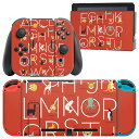 igsticker Nintendo Switch 用 デザインスキンシール 任天堂 ニンテンドー スイッチ 専用 本体ドック Joy-Con Joycon ジョイコン 専用 ゲーム機 カバー アクセサリー フィルム ステッカー 008806 赤　レッド　イラスト　文字