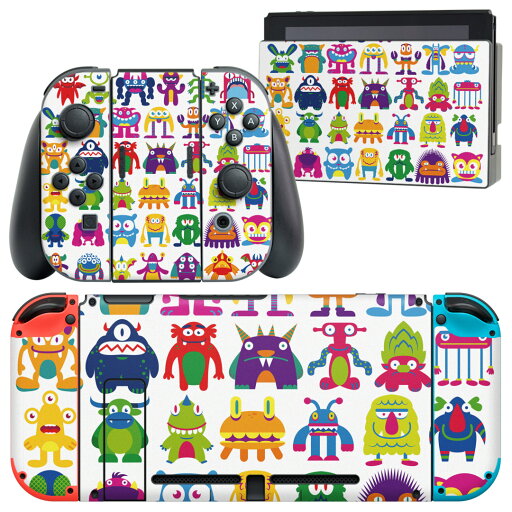 igsticker Nintendo Switch 用 デザインスキンシール 任天堂 ニンテンドー スイッチ 専用 本体ドック Joy-Con Joycon ジョイコン 専用 ゲーム機 カバー アクセサリー フィルム ステッカー 008861 イラスト カラフル モンスター igsticker Nintendo Switch 用 デザインスキンシール 任天堂 ニンテンドー スイッチ 専用 本体ドック Joy-Con Joycon ジョイコン 専用 ゲーム機 カバー アクセサリー フィルム ステッカー 008861 イラスト カラフル モンスター
