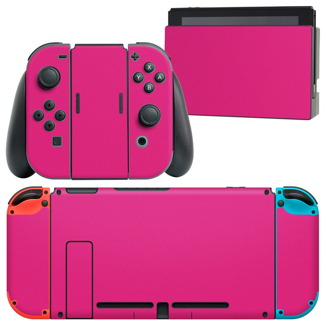 製品名 Nintendo Switch 本体裏面＆ドック正面＆ジョイコン専用 デザインスキンシール セット内容 Nintendo Switch 本体＆ドック＆ジョイコン用スキンシール（各1枚） ニンテンドースイッチ専用です。携帯機のSwitch LiteやProコンには対応していません。 商品特徴 再剥離性シートを素材に採用し、細かな位置調整がしやすく貼り直しが容易です。専用の業務プリンターを使い、商品画像と遜色のない美しい印刷仕上がり。 注意事項 画像はサンプルですので、ご覧の環境によっては多少色味に違いを感じる場合がございます。 イメージと違った、モニターと色味が異なるという理由での交換や返金はご対応出来かねます。スキンシールのみの販売で、ニンテンドースイッチ本体などは付属しません。シワができた場合、ドライヤーなどで軽く温め、外側に向けてシワを伸ばすように貼ってください。初回貼付時の位置調整や貼り直しは可能ですが、しっかりと押し付けて接着させた後の再剥離、再利用は保証しておりません。また接着部に油分や汚れが付着しますと角の部分は剥がれやすくなりますので、貼付時はあまり触れないようにご注意ください。無地のセミグロスシートにデザインをプリントした商品で、デコなどの加工はございません。 凹凸や光沢があるように見えたり布地や金属を素材にしたように見える商品もありますが、デザインの図版によるものです。印刷時に微妙な画像のズレが生じる場合がございます。ご注文後に1点1点制作する受注生産品の為、不良品以外のご返品や交換は固くお断りします。当店における繰り返しの実機テストでは問題ありませんでしたが、経過年数や使用環境により、シールを剥がす際に本体の塗装が一部剥がれる可能性があります。恐れ入りますが、万が一そのような状況になった場合でも当店ではゲーム機本体の保証は出来かねますので、予めご理解の上お求めください。 商品発送 完全受注生産のハンドメイド商品となりますので、既製品と比べて発送までお時間を頂いています。 基本的に決済確認後2?3営業日、最大で10営業日での発送となります。繁忙期や休業日明けの場合はさらに時間がかかる場合があります。 その際には別途メールにてご連絡致します。メール便の場合、発送日から到着までに2?4日ほどかかる場合が多く、紛失などの保障もご対応できかねます。あらかじめご了承下さい。