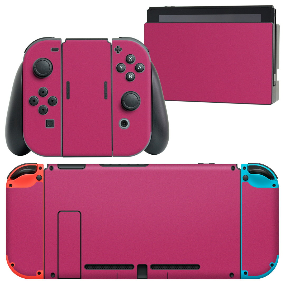 製品名 Nintendo Switch 本体裏面＆ドック正面＆ジョイコン専用 デザインスキンシール セット内容 Nintendo Switch 本体＆ドック＆ジョイコン用スキンシール（各1枚） ニンテンドースイッチ専用です。携帯機のSwitch LiteやProコンには対応していません。 商品特徴 再剥離性シートを素材に採用し、細かな位置調整がしやすく貼り直しが容易です。専用の業務プリンターを使い、商品画像と遜色のない美しい印刷仕上がり。 注意事項 画像はサンプルですので、ご覧の環境によっては多少色味に違いを感じる場合がございます。 イメージと違った、モニターと色味が異なるという理由での交換や返金はご対応出来かねます。スキンシールのみの販売で、ニンテンドースイッチ本体などは付属しません。シワができた場合、ドライヤーなどで軽く温め、外側に向けてシワを伸ばすように貼ってください。初回貼付時の位置調整や貼り直しは可能ですが、しっかりと押し付けて接着させた後の再剥離、再利用は保証しておりません。また接着部に油分や汚れが付着しますと角の部分は剥がれやすくなりますので、貼付時はあまり触れないようにご注意ください。無地のセミグロスシートにデザインをプリントした商品で、デコなどの加工はございません。 凹凸や光沢があるように見えたり布地や金属を素材にしたように見える商品もありますが、デザインの図版によるものです。印刷時に微妙な画像のズレが生じる場合がございます。ご注文後に1点1点制作する受注生産品の為、不良品以外のご返品や交換は固くお断りします。当店における繰り返しの実機テストでは問題ありませんでしたが、経過年数や使用環境により、シールを剥がす際に本体の塗装が一部剥がれる可能性があります。恐れ入りますが、万が一そのような状況になった場合でも当店ではゲーム機本体の保証は出来かねますので、予めご理解の上お求めください。 商品発送 完全受注生産のハンドメイド商品となりますので、既製品と比べて発送までお時間を頂いています。 基本的に決済確認後2?3営業日、最大で10営業日での発送となります。繁忙期や休業日明けの場合はさらに時間がかかる場合があります。 その際には別途メールにてご連絡致します。メール便の場合、発送日から到着までに2?4日ほどかかる場合が多く、紛失などの保障もご対応できかねます。あらかじめご了承下さい。