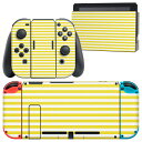 igsticker Nintendo Switch 用 デザインスキンシール 任天堂 ニンテンドー スイッチ 専用 本体ドック Joy-Con Joycon ジョイコン 専用 ゲーム機 カバー アクセサリー フィルム ステッカー 009038 シンプル ボーダー 黄色(2)