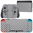 igsticker Nintendo Switch 用 デザインスキンシール 任天堂 ニンテンドー スイッチ 専用 本体ドック Joy-Con Joycon ジョイコン 専用 ゲーム機 カバー アクセサリー フィルム ステッカー 009092 シンプル　水玉　ドット　グレー