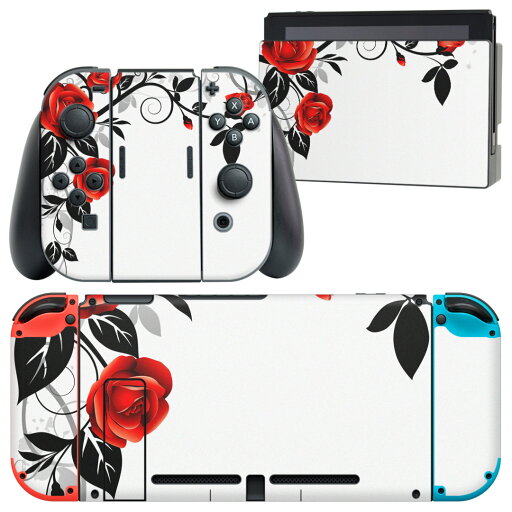 igsticker Nintendo Switch 用 デザインスキンシール 任天堂 ニンテンドー スイッチ 専用 本体ドック Joy-Con Joycon ジョイコン 専用 ゲーム機 カバー アクセサリー フィルム ステッカー 009125 花 赤 igsticker Nintendo Switch 用 デザインスキンシール 任天堂 ニンテンドー スイッチ 専用 本体ドック Joy-Con Joycon ジョイコン 専用 ゲーム機 カバー アクセサリー フィルム ステッカー 009125 花 赤