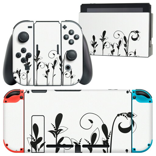 igsticker Nintendo Switch 用 デザインスキンシール 任天堂 ニンテンドー スイッチ 専用 本体ドック Joy-Con Joycon ジョイコン 専用 ゲーム機 カバー アクセサリー フィルム ステッカー 009129 花 植物 黒 igsticker Nintendo Switch 用 デザインスキンシール 任天堂 ニンテンドー スイッチ 専用 本体ドック Joy-Con Joycon ジョイコン 専用 ゲーム機 カバー アクセサリー フィルム ステッカー 009129 花 植物 黒