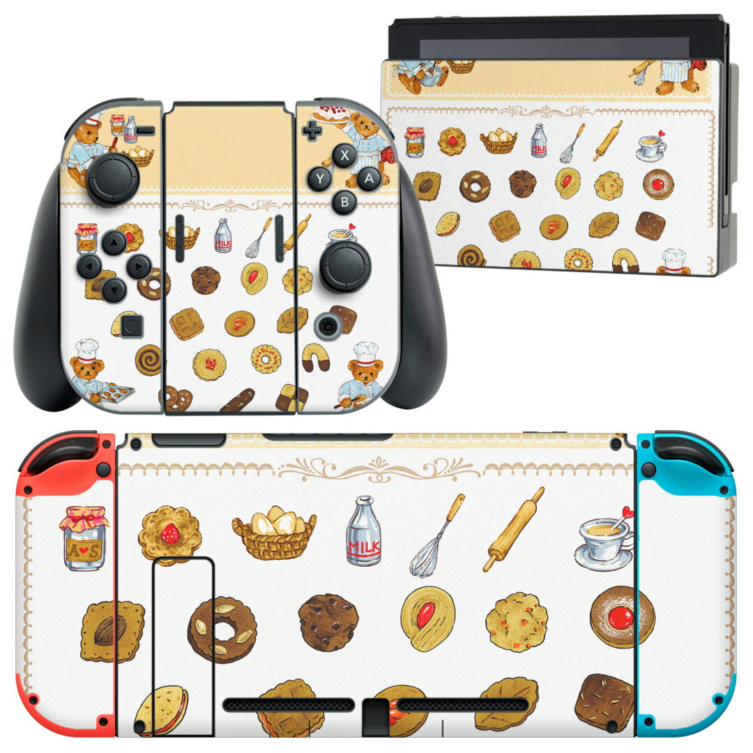 製品名 Nintendo Switch 本体裏面＆ドック正面＆ジョイコン専用 デザインスキンシール セット内容 Nintendo Switch 本体＆ドック＆ジョイコン用スキンシール（各1枚） ニンテンドースイッチ専用です。携帯機のSwitch LiteやProコンには対応していません。 商品特徴 再剥離性シートを素材に採用し、細かな位置調整がしやすく貼り直しが容易です。専用の業務プリンターを使い、商品画像と遜色のない美しい印刷仕上がり。 注意事項 画像はサンプルですので、ご覧の環境によっては多少色味に違いを感じる場合がございます。 イメージと違った、モニターと色味が異なるという理由での交換や返金はご対応出来かねます。スキンシールのみの販売で、ニンテンドースイッチ本体などは付属しません。シワができた場合、ドライヤーなどで軽く温め、外側に向けてシワを伸ばすように貼ってください。初回貼付時の位置調整や貼り直しは可能ですが、しっかりと押し付けて接着させた後の再剥離、再利用は保証しておりません。また接着部に油分や汚れが付着しますと角の部分は剥がれやすくなりますので、貼付時はあまり触れないようにご注意ください。無地のセミグロスシートにデザインをプリントした商品で、デコなどの加工はございません。 凹凸や光沢があるように見えたり布地や金属を素材にしたように見える商品もありますが、デザインの図版によるものです。印刷時に微妙な画像のズレが生じる場合がございます。ご注文後に1点1点制作する受注生産品の為、不良品以外のご返品や交換は固くお断りします。当店における繰り返しの実機テストでは問題ありませんでしたが、経過年数や使用環境により、シールを剥がす際に本体の塗装が一部剥がれる可能性があります。恐れ入りますが、万が一そのような状況になった場合でも当店ではゲーム機本体の保証は出来かねますので、予めご理解の上お求めください。 商品発送 完全受注生産のハンドメイド商品となりますので、既製品と比べて発送までお時間を頂いています。 基本的に決済確認後2?3営業日、最大で10営業日での発送となります。繁忙期や休業日明けの場合はさらに時間がかかる場合があります。 その際には別途メールにてご連絡致します。メール便の場合、発送日から到着までに2?4日ほどかかる場合が多く、紛失などの保障もご対応できかねます。あらかじめご了承下さい。