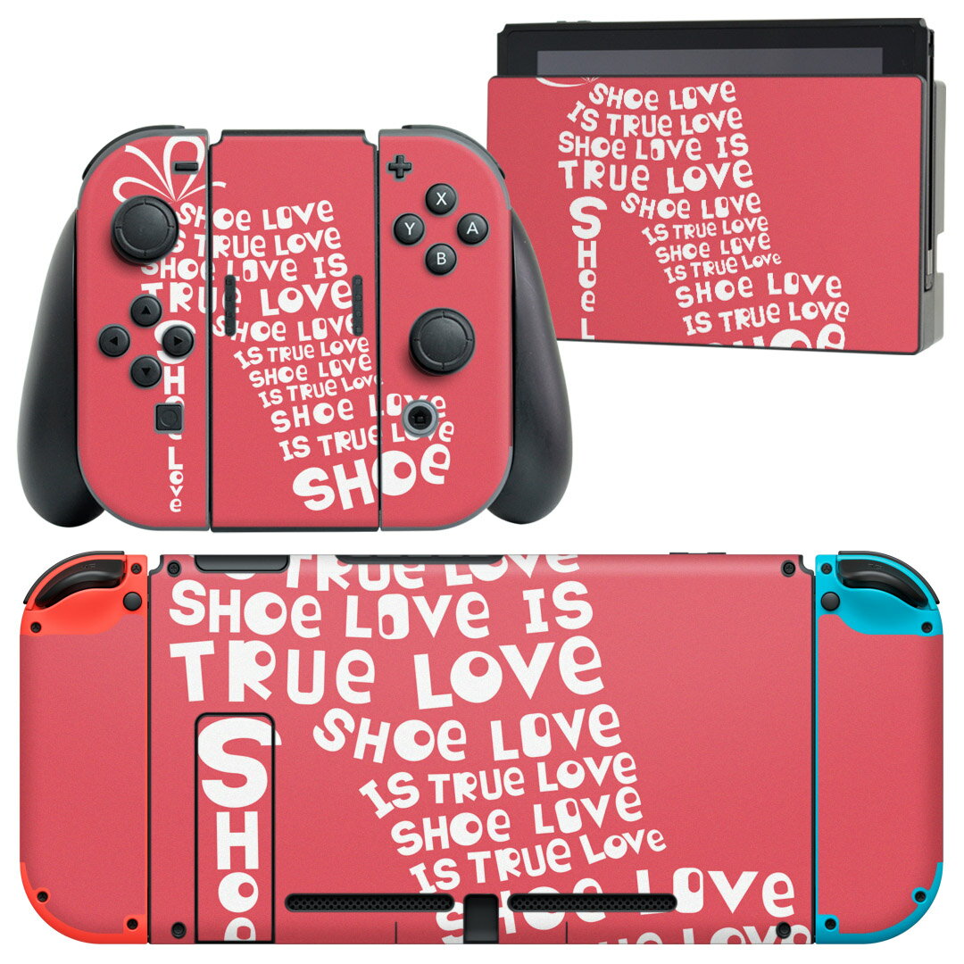 igsticker Nintendo Switch 用 デザインスキンシール 任天堂 ニンテンドー スイッチ 専用 本体ドック Joy-Con Joycon ジョイコン 専用 ゲーム機 カバー アクセサリー フィルム ステッカー 009425 英語 おしゃれ LOVE