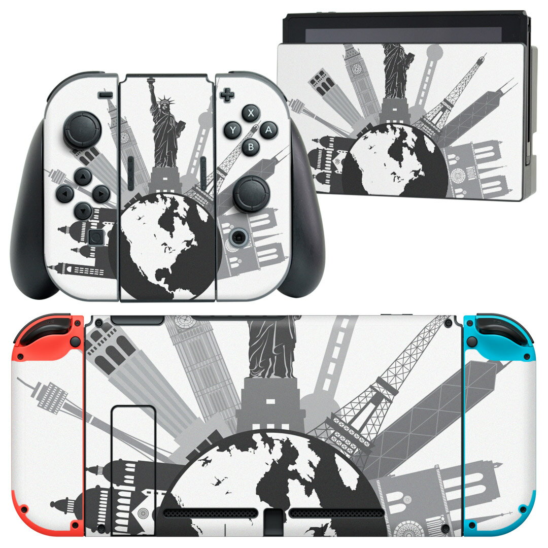 igsticker Nintendo Switch 用 デザインスキンシール 任天堂 ニンテンドー スイッチ 専用 本体ドック Joy-Con Joycon ジョイコン 専用 ゲーム機 カバー アクセサリー フィルム ステッカー 009504 風景　外国　地球