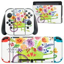 igsticker Nintendo Switch 用 デザインスキンシール 任天堂 ニンテンドー スイッチ 専用 本体ドック Joy-Con Joycon ジョイコン 専用 ゲーム機 カバー アクセサリー フィルム ステッカー 009640 鳥 カラフル(2)