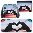 igsticker Nintendo Switch 用 デザインスキンシール 任天堂 ニンテンドー スイッチ 専用 本体ドック Joy-Con Joycon ジョイコン 専用 ゲーム機 カバー アクセサリー フィルム ステッカー 009663 空 ハート 写真(2)