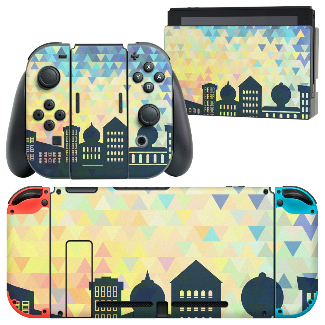 igsticker Nintendo Switch 用 デザインスキンシール 任天堂 ニンテンドー スイッチ 専用 本体ドック Joy-Con Joycon ジョイコン 専用 ゲーム機 カバー アクセサリー フィルム ステッカー 009665 風景 景色 イラスト