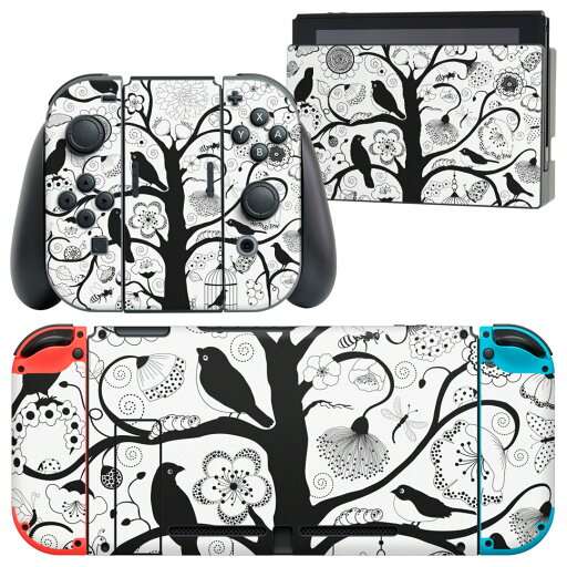 igsticker Nintendo Switch 用 デザインスキンシール 任天堂 ニンテンドー スイッチ 専用 本体ドック Joy-Con Joycon ジョイコン 専用 ゲーム機 カバー アクセサリー フィルム ステッカー 009672  鳥 モノクロ igsticker Nintendo Switch 用 デザインスキンシール 任天堂 ニンテンドー スイッチ 専用 本体ドック Joy-Con Joycon ジョイコン 専用 ゲーム機 カバー アクセサリー フィルム ステッカー 009672  鳥 モノクロ