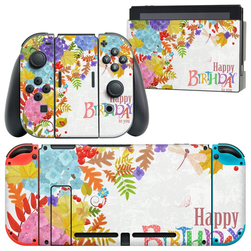 製品名 Nintendo Switch 本体裏面＆ドック正面＆ジョイコン専用 デザインスキンシール セット内容 Nintendo Switch 本体＆ドック＆ジョイコン用スキンシール（各1枚） ニンテンドースイッチ専用です。携帯機のSwitch LiteやProコンには対応していません。 商品特徴 再剥離性シートを素材に採用し、細かな位置調整がしやすく貼り直しが容易です。専用の業務プリンターを使い、商品画像と遜色のない美しい印刷仕上がり。 注意事項 画像はサンプルですので、ご覧の環境によっては多少色味に違いを感じる場合がございます。 イメージと違った、モニターと色味が異なるという理由での交換や返金はご対応出来かねます。スキンシールのみの販売で、ニンテンドースイッチ本体などは付属しません。シワができた場合、ドライヤーなどで軽く温め、外側に向けてシワを伸ばすように貼ってください。初回貼付時の位置調整や貼り直しは可能ですが、しっかりと押し付けて接着させた後の再剥離、再利用は保証しておりません。また接着部に油分や汚れが付着しますと角の部分は剥がれやすくなりますので、貼付時はあまり触れないようにご注意ください。無地のセミグロスシートにデザインをプリントした商品で、デコなどの加工はございません。 凹凸や光沢があるように見えたり布地や金属を素材にしたように見える商品もありますが、デザインの図版によるものです。印刷時に微妙な画像のズレが生じる場合がございます。ご注文後に1点1点制作する受注生産品の為、不良品以外のご返品や交換は固くお断りします。当店における繰り返しの実機テストでは問題ありませんでしたが、経過年数や使用環境により、シールを剥がす際に本体の塗装が一部剥がれる可能性があります。恐れ入りますが、万が一そのような状況になった場合でも当店ではゲーム機本体の保証は出来かねますので、予めご理解の上お求めください。 商品発送 完全受注生産のハンドメイド商品となりますので、既製品と比べて発送までお時間を頂いています。 基本的に決済確認後2?3営業日、最大で10営業日での発送となります。繁忙期や休業日明けの場合はさらに時間がかかる場合があります。 その際には別途メールにてご連絡致します。メール便の場合、発送日から到着までに2?4日ほどかかる場合が多く、紛失などの保障もご対応できかねます。あらかじめご了承下さい。