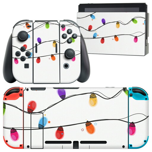 igsticker Nintendo Switch 用 デザインスキンシール 任天堂 ニンテンドー スイッチ 専用 本体ドック Joy-Con Joycon ジョイコン 専用 ゲーム機 カバー アクセサリー フィルム ステッカー 009962 カラフル 電球 igsticker Nintendo Switch 用 デザインスキンシール 任天堂 ニンテンドー スイッチ 専用 本体ドック Joy-Con Joycon ジョイコン 専用 ゲーム機 カバー アクセサリー フィルム ステッカー 009962 カラフル 電球