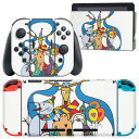 igsticker Nintendo Switch 用 デザインスキンシール 任天堂 ニンテンドー スイッチ 専用 本体ドック Joy-Con Joycon ジョイコン 専用 ゲーム機 カバー アクセサリー フィルム ステッカー 009977 クリスマス サンタ キャラクター