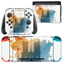igsticker Nintendo Switch 用 デザインスキンシール 任天堂 ニンテンドー スイッチ 専用 本体ドック Joy-Con Joycon ジョイコン 専用 ゲーム機 カバー アクセサリー フィルム ステッカー 010001 外国 風景 水彩