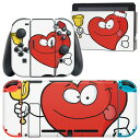 igsticker Nintendo Switch 用 デザインスキンシール 任天堂 ニンテンドー スイッチ 専用 本体ドック Joy-Con Joycon ジョイコン 専用 ゲーム機 カバー アクセサリー フィルム ステッカー 010065 ハート クリスマス キャラクター