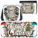 igsticker Nintendo Switch 用 デザインスキンシール 任天堂 ニンテンドー スイッチ 専用 本体ドック Joy-Con Joycon ジョイコン 専用 ゲーム機 カバー アクセサリー フィルム ステッカー 010070 クリスマス サンタ 英語