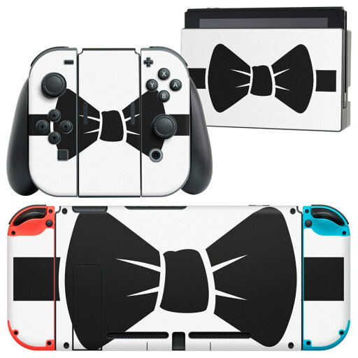 igsticker Nintendo Switch 用 デザインスキンシール 任天堂 ニンテンドー スイッチ 専用 本体ドック Joy-Con Joycon ジョイコン 専用 ゲーム機 カバー アクセサリー フィルム ステッカー 010101 水玉 リボン ピンク